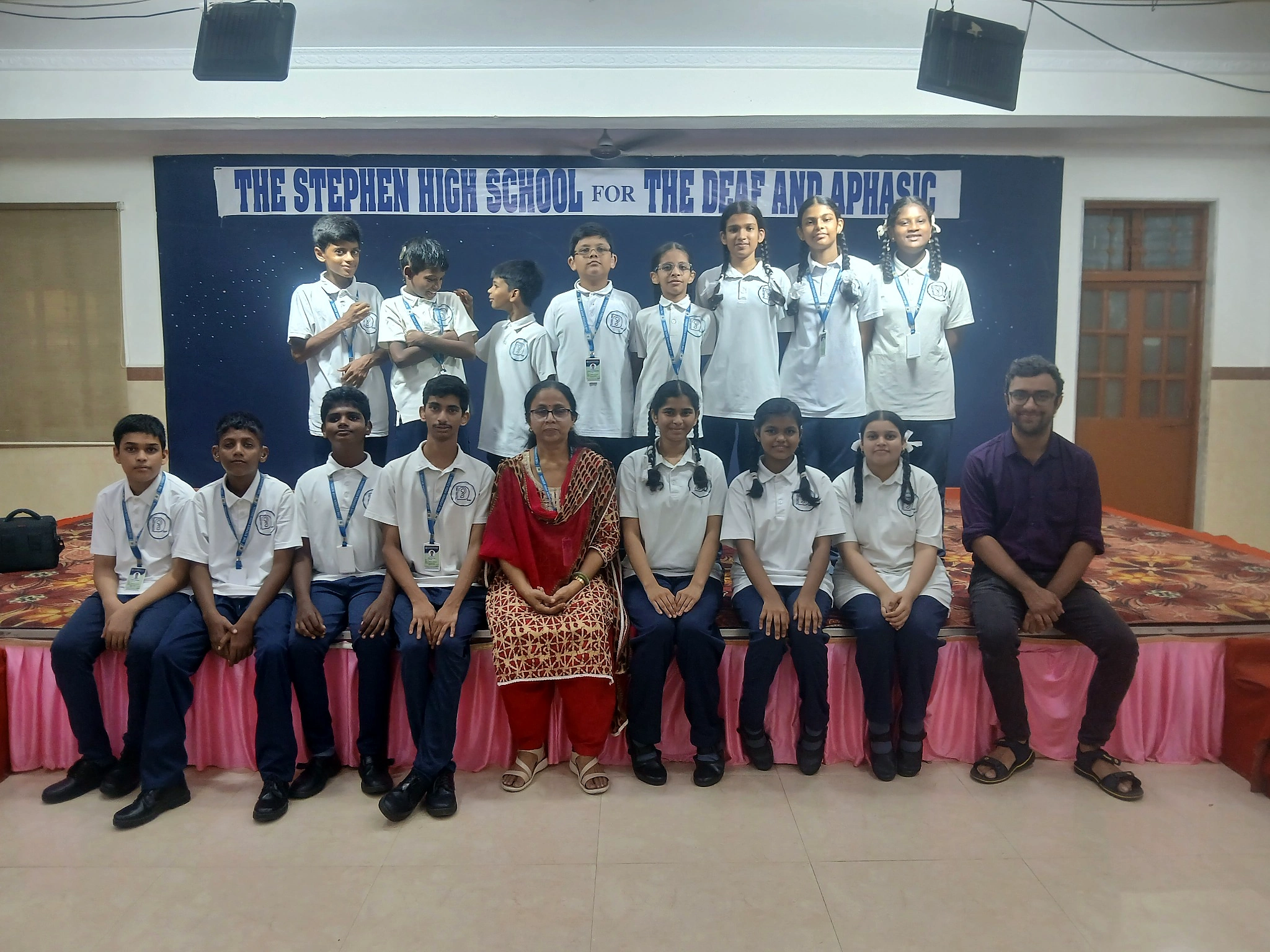 Students and educators after an engagement